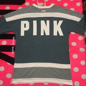 Victoria's Secret PINK XS Lace Up Varsity Crew Sweater NWT VS Green
